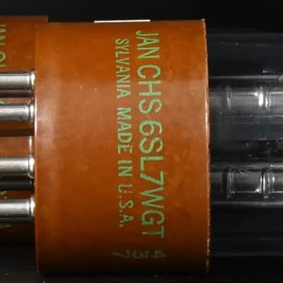 2×1940’sJAN-CHS 6SL7WGT Sylvania Square Getter USA Made Amplitrex Tested Tube image 10