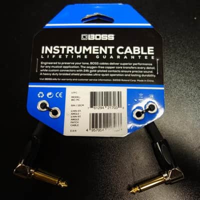 Boss PC 6" / 15cm Instrument Cable, Angle/Angle Jack image 2
