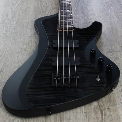 ESP LTD JC-4FM John Campbell Bass Guitar Flamed Maple EMG See Thru Black Satin image 3