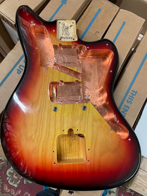 Warmoth Jazzmaster body 2018 Black /red/yellow burst image 1