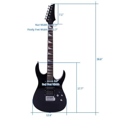 Cxxss Black Flame Type Maple Wood 24 Frets Beginner Electric Guitar Set image 2