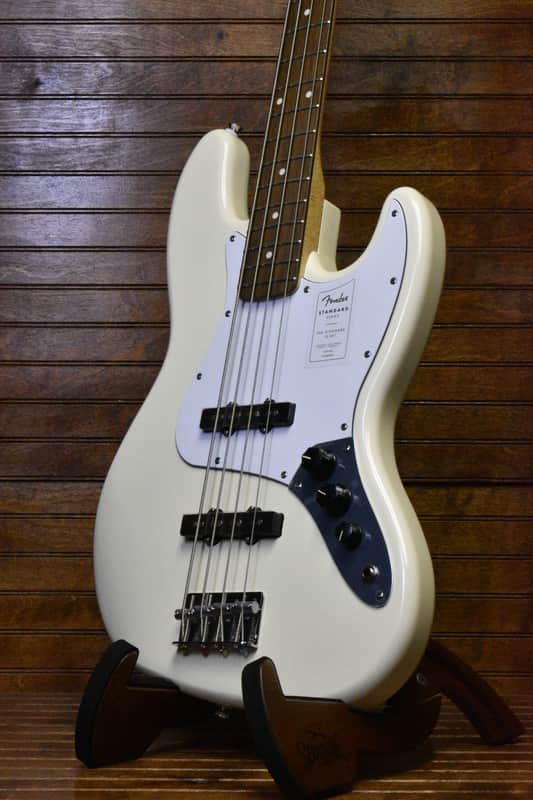 Fender Standard Jazz Bass®, Laurel Fingerboard, White Pickguard, Olympic White image 1