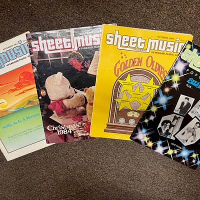 Used Set of 8 Sheet Music Magazines Standard Piano/Guitar ALL year 1984 Music Books image 2