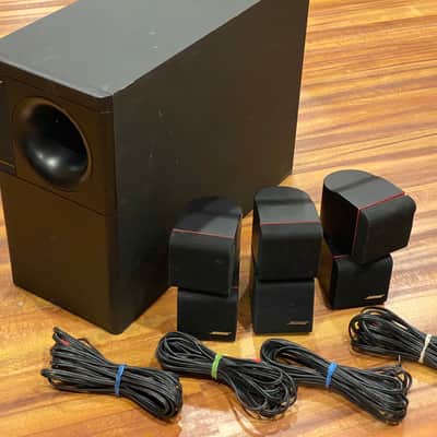 Bose Acoustimass 7 1990s Black Subwoofer and 3 Redline Speakers image 1