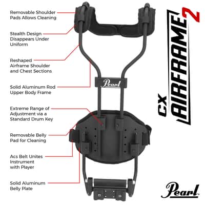 Pearl Air Frame CX Airframe 2 Carrier w/ CXBB1/B backbar and ACS Belt for Marching Tenor Set (CXT2) image 2