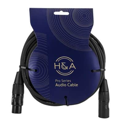 H&A Platinum Pro Quad 15' XLR M to XLR F Microphone Cable with Rean by Neutrik Gold Connectors image 4