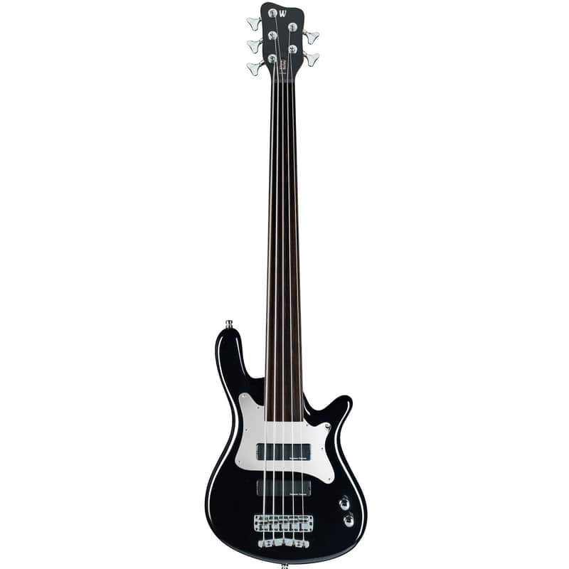 Warwick Artist Line Steve Bailey 5-String Bass, Black, Fretless image 1