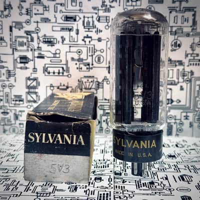 Sylvania 5V3 Rectifier Tube 1960 Black Plates - Tested image 15