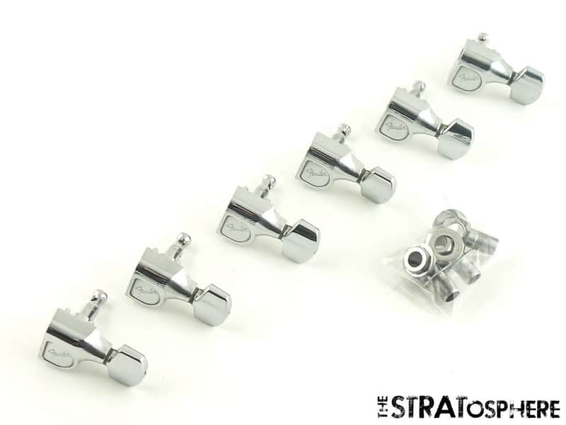 USED Fender XGE-1 Strat Tele TUNERS Tuning Pegs Guitar Parts Chrome image 1