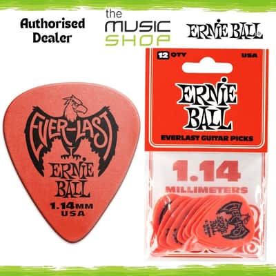 Ernie Ball Everlast 1.14mm Red Guitar Picks, 12 Pack - 9194 image 1