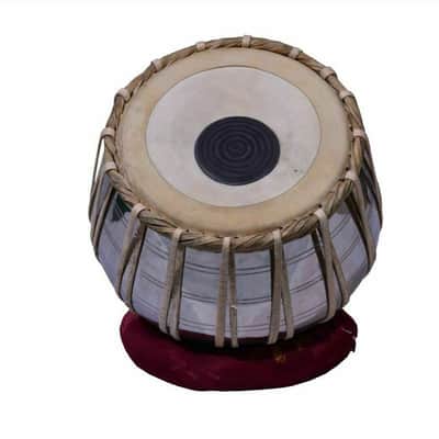 Handmade  Steel Tabla Drums Set With Bag Deluxe  Bayan 2KG Wood Dayan Tuning Hammer Cushion image 4