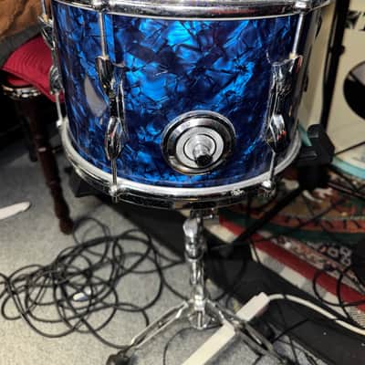 Vintage 60s Premier 12 x 8 Rack Tom Diamond Pearloid Blue image 2