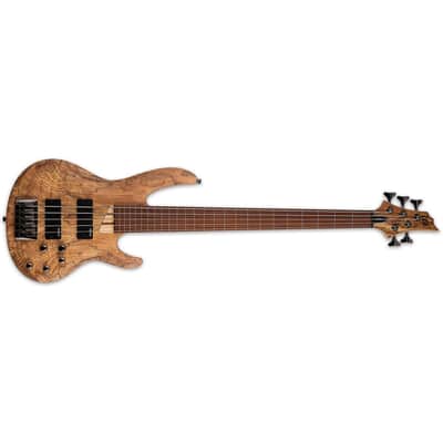 ESP LTD B-205SM Fretless 5-String Bass - Spalted Maple Natural Satin image 3