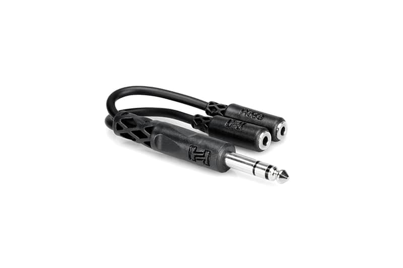 Hosa YMP-234 1/4" TRS Male to Dual 3.5mm TRS Female image 1