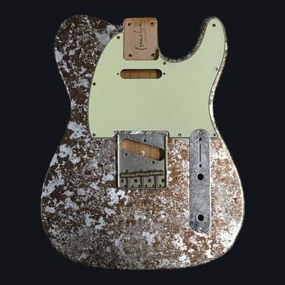 Made to Order - FRANCHIN Mars guitar body Impressionist METALLIC LEAF (Gold/Silver/Copper/Bronze texture) Basswood Poplar Telecaster-Tele-T-Style Made in Italy image 1