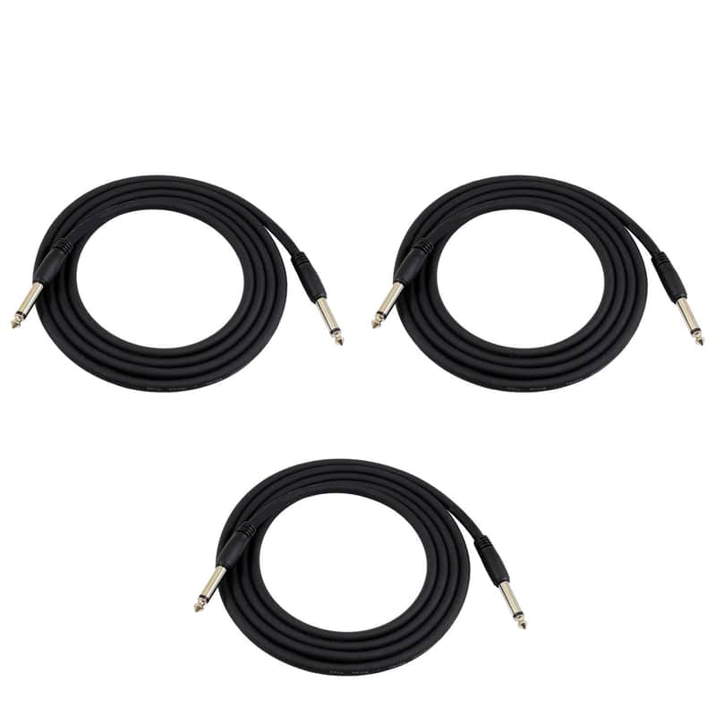 Instrument Cable Pack | Cable Instrument | Guitar Instrument Cable 10.6 ft Guitar Instrument Pack of 3 - Black image 1
