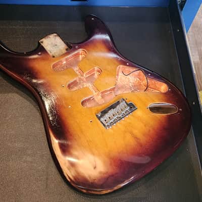 Warmoth Sunburst Stratocaster Guitar Body * Relic * with 2 Point Tremolo Bridge Included image 17