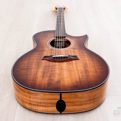 2022 Taylor Custom Grand Auditorium Acoustic Electric Guitar Flame Koa w/ Florentine Cutaway, Short Scale image 11