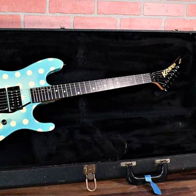 Original Vintage Kramer NightSwan Blue With White Polka Dots 1987-1988 Vivian Campbell image 2