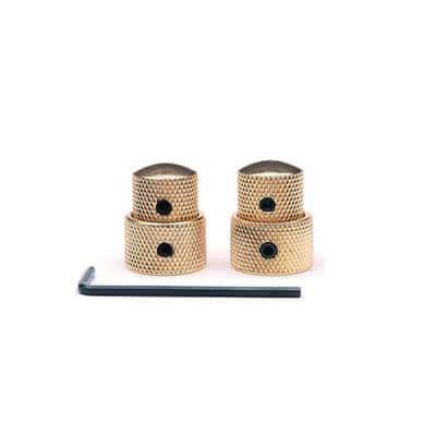 Bass Guitar 2X Dual Concentric Metal Dome Knob Gold with Dual Position Markers image 1