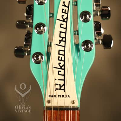 2013 Rickenbacker 330/12S 12-string Sea Green w/Rose Morris sound hole image 3