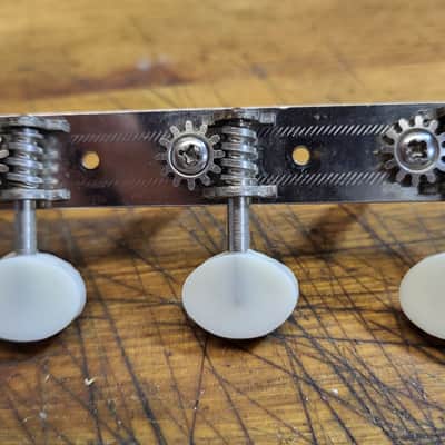 Vintage RARE 1965 Japan 3x3 On a Plate Open Back Parlor Guitar Tuners Japan Luthier Parts #7 image 3