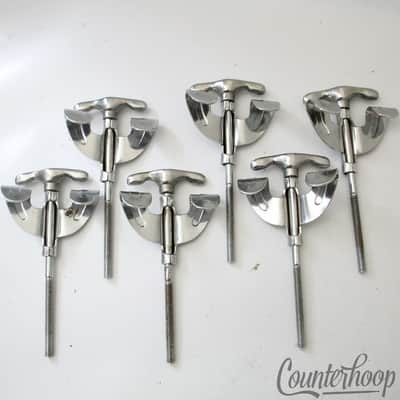 *Pearl 6x 4 1/8"Bass Drum Tension T-Rods+Claws Vintage 70s Chrome Hardware Parts image 3
