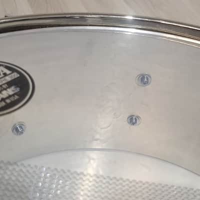 RARE Vintage Tama Hand Hammered 3mm aluminum 14x5.5 Snare drum PA355H image 14