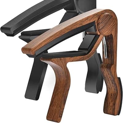 Guitar Capo, 2 Pack Capo for Acoustic Guitar, Guitar Capo for Electric Guitars, Bass, Buzzing-Free, Quick Release, Easy to Use, Black and Rosewood image 2