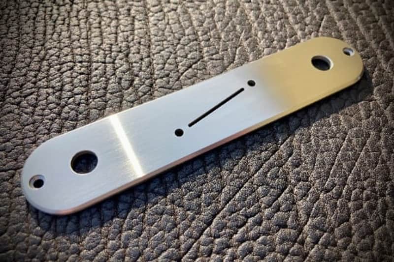 Van Dyke-Harms Telecaster Control Plate, Center Switch, Angled, Stainless Steel 2023 - Stainless Steel image 1