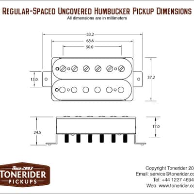 Tonerider Alnico 8 Octane Humbucker Pickup Bridge Black image 3