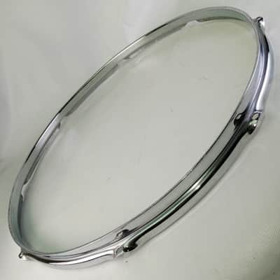 Ludwig 18"COB Floor Tom Drum Batter Rim/Hoop BRASS 8Lug Triple-Flange Chrome 60s image 3
