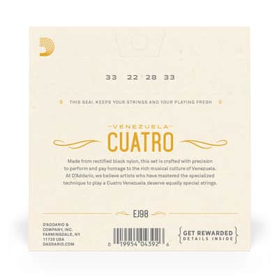 D'addario EJ98 Cuatro VenezuElectrica Blk Nylon image 2
