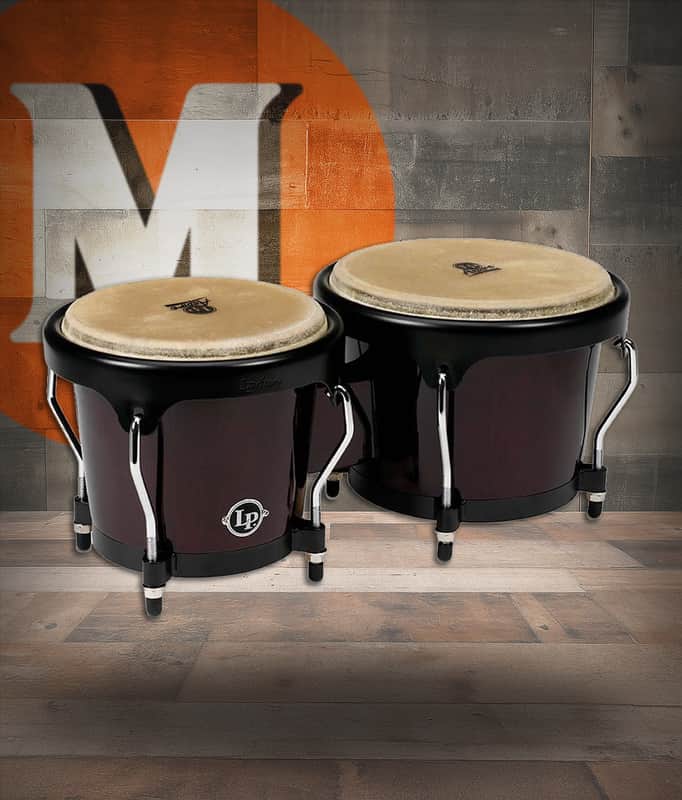 Latin Percussion LP Aspire 6 3/4 - 8" Bongo Oak Dark Wood Black (LPA601-DW) image 1