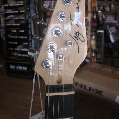 Jay Turser JT-LT-BK-A-U Electric Guitar Single Cutaway Black/White image 4