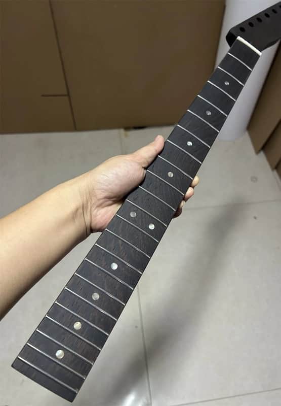 Satin Finish Wenge Wood Guitar Tele Style Neck, 22 Frets Fingerboard image 1