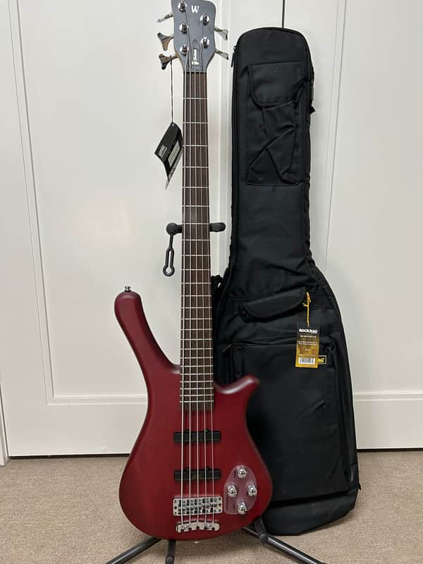 Warwick Rockbass Fortress 5 String Bass - Burgundy Red Transparent Satin image 1