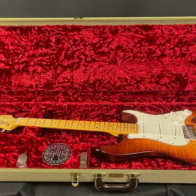 Fender American Select Series Stratocaster w Flame Maple cap 2011 - Gloss Dark Cherry Burst image 12
