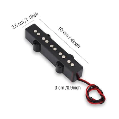 Jazz Bass Style 5 String Bass Pickups Bridge and Neck Pickup Set, Black image 5