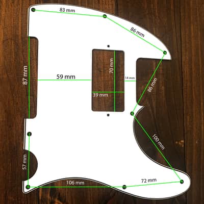 Candy Apple Red Telecaster style Pickguard 2021 by Carmedon(Matte), 1 Humbucker image 2