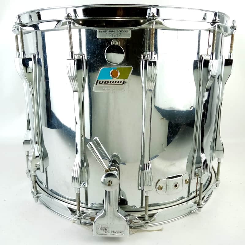 Ludwig 12x15"Challenger ST Chrome-Wood Parade Marching Snare Drum Vintage70s COW image 1