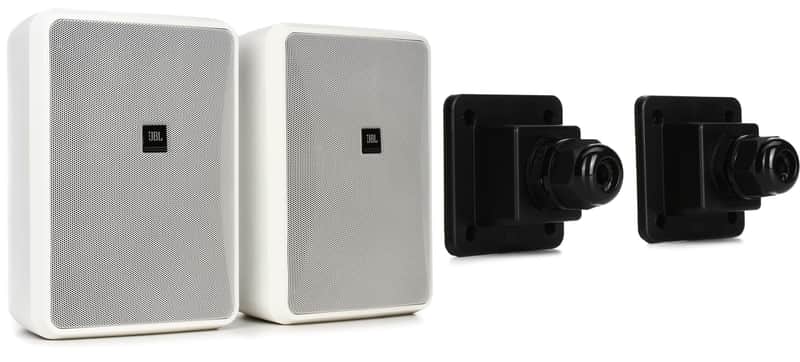 JBL Control 28-1 8 inch Indoor/Outdoor Speakers - White (pair)  Bundle with JBL MTC-PC2 Weather Resistant Panel Cover for Control Series Speakers image 1
