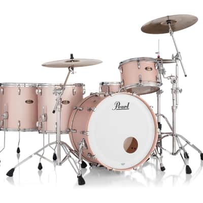 Pearl Masters Maple Gum 3-Piece Shell Pack 24x14 Bass Drum 16x16 Floor Tom 13x9 Tom Satin Rose Gold image 6