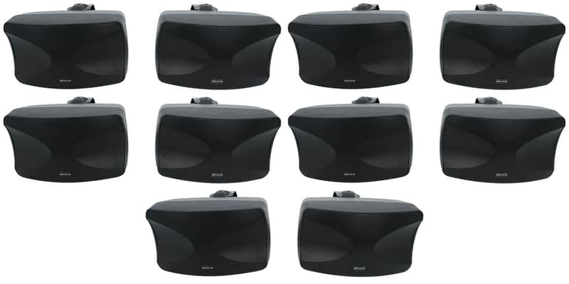 10) Rockville WET-44 PRO Dual 4" 4-Way Swivel 70V Commercial Speakers in Black image 1