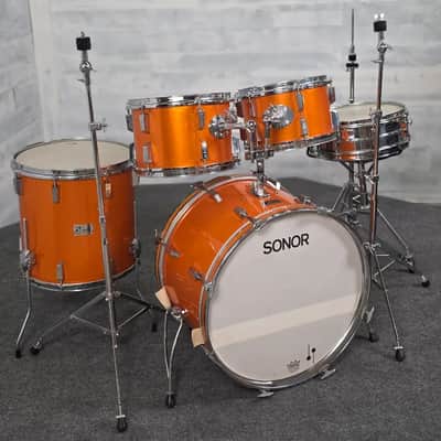 Used Vintage Sonor Champion 5pc Drum Set Metallic Orange w/Hardware - Very Good image 1