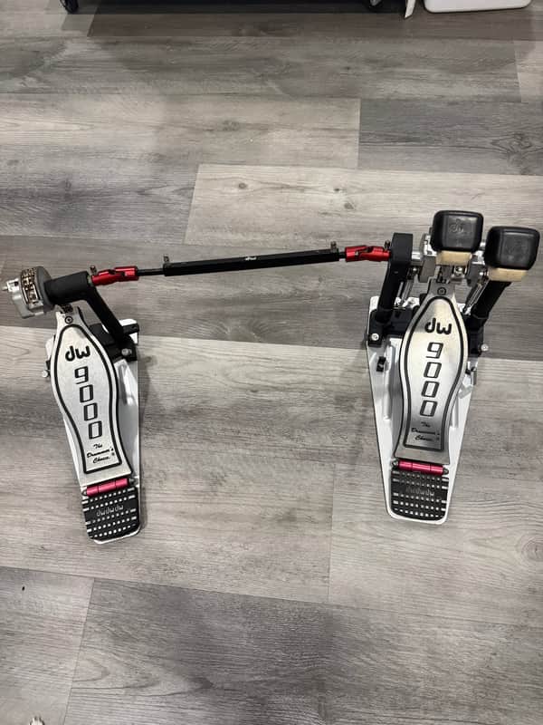 Used DW 9000 Series Double Bass Drum Pedal (with hard case) image 1