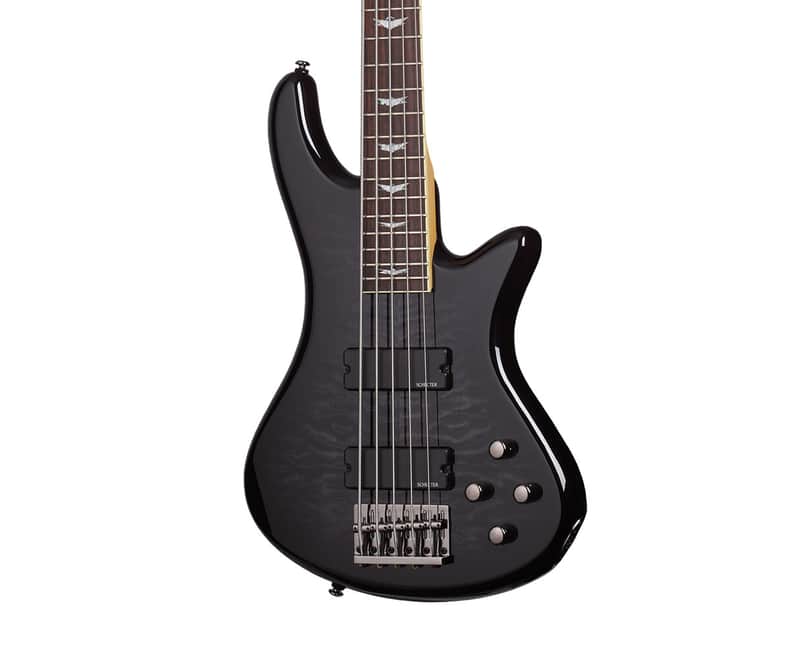 Schecter Stilleto Extreme 5 5-String Bass Guitar - See-Thru Black image 1