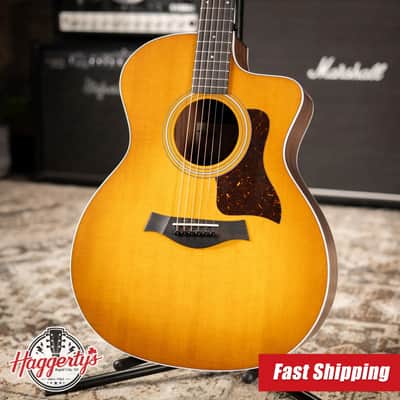 Taylor 214ce Special Edition Grand Auditorium Acoustic/Electric Guitar - Honeyburst with Gig Bag image 1