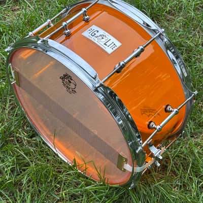 Pork Pie Pig Lite Amber Acrylic Snare Drum – 13" x 7" image 2