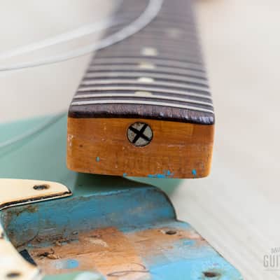 1968 Fender Mustang Vintage Offset Guitar Daphne Blue w/ Case image 17